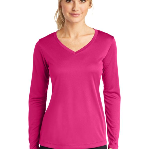 Ladies Long Sleeve PosiCharge ® Competitor™ V Neck Tee - AF Thumbnail
