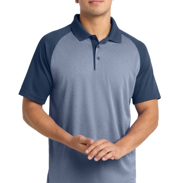 PosiCharge ® RacerMesh ® Raglan Heather Block Polo - AF Thumbnail
