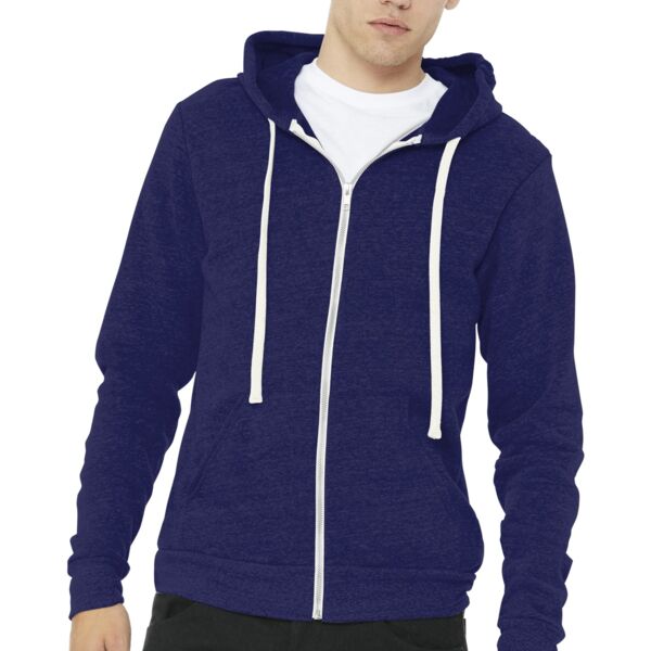 Unisex Triblend Sponge Fleece Full Zip Hoodie - AF Thumbnail